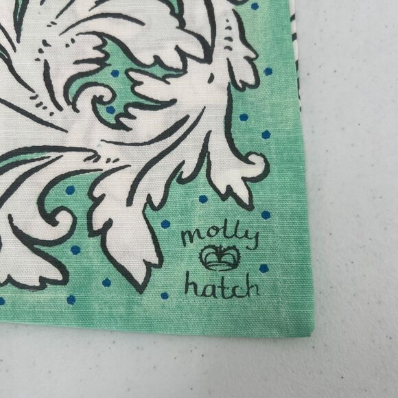 Molly Hatch Notions Cotton Tea Towel Mint Green Scrollwork Dish Towel - Picture 2 of 12
